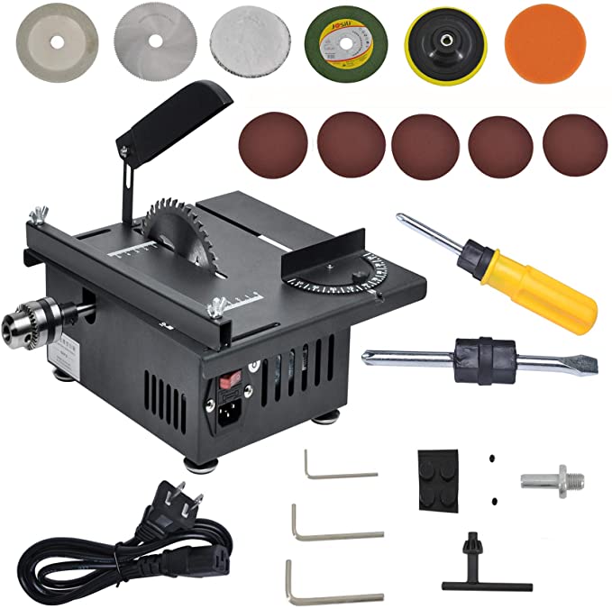 Buy Mini Table Saw Wood Cutting Polishing Machine Electric Cutting Tool Machine for Woodworking and DIY Crafts Adjustable Multifunctional Cutting Depth-Speed Angle Adjustment Desktop Multi-Functional 110V 