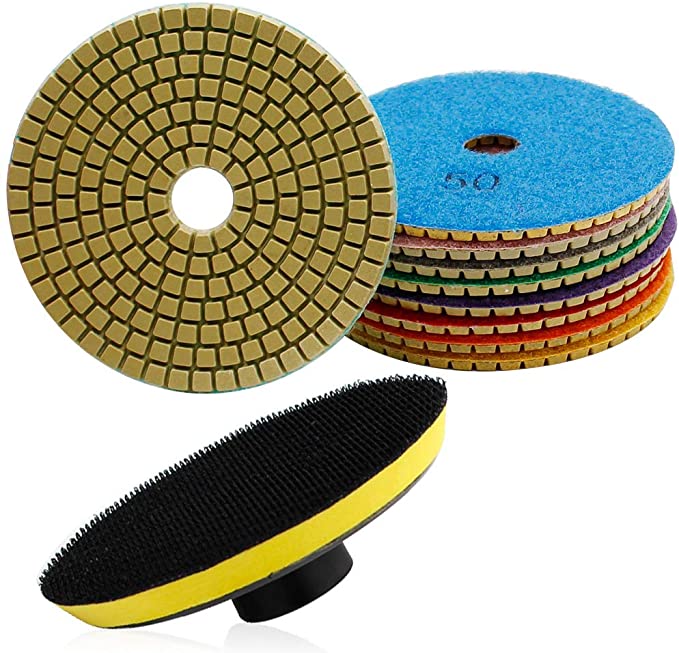 Buy TONGTU Diamond Polishing Pads - 4 inch Wet/Dry Diamond Buffing Pads for Concrete Travertine Terrazzo Glass Marble Granite Quartz Stone Polishing 