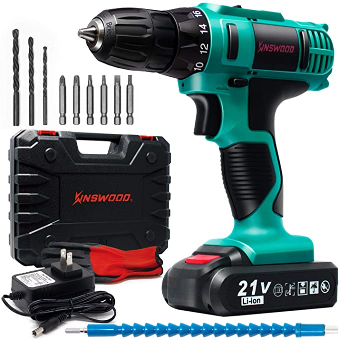 Buy Kinswood Cordless Drill Kit 21V 3/8