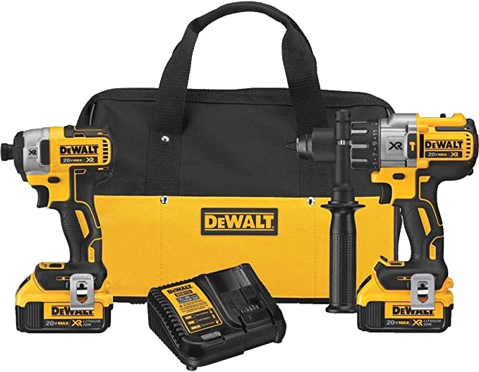 Buy DeWalt DCK299M2 20V MAX XR Li-Ion Brushless Hammer Drill & Impact Cordless Tool Combo Kit 