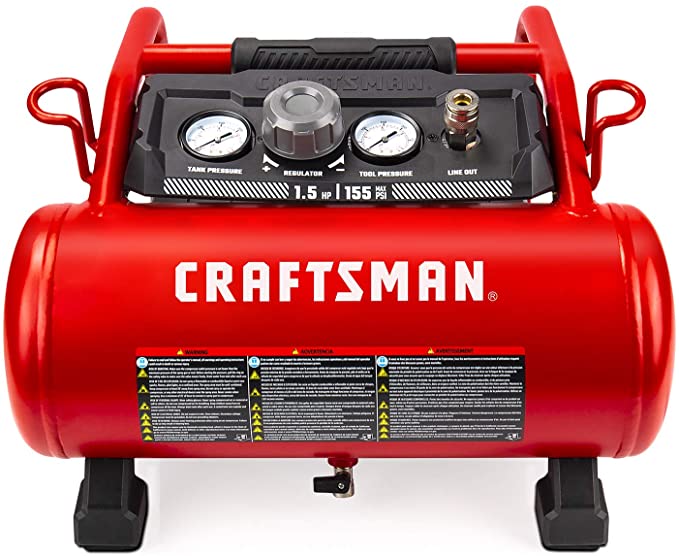 Buy Craftsman 3 Gallon 1.5 HP Max 155 Psi Pressure Oil-Free Portable Air Compressor, Red- CMXECXA0200341 