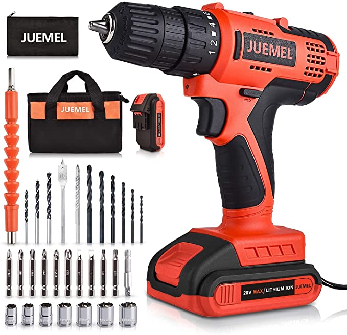 Buy The 20V MAX Cordless Drill Kit comes with 2 batteries and a charger, as well as 30pcs Electric Drill/Driver Bits. 