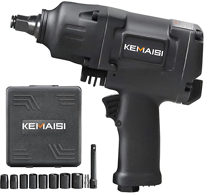 Buy KEMAISI 1/2 inch Pneumatic Impact Wrench,1100 ft-lbs Powerful Torque Output air Impact Wrench Set,Twin Hammer Car 1/2 inch Air Impact Wrench, Black 