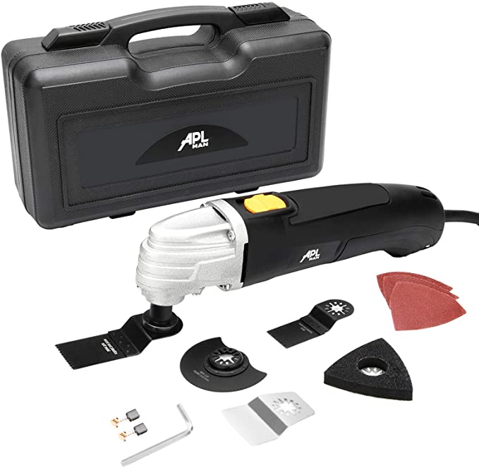 Buy APLMAN Multi Purpose Oscillating Tool, 1.6-Amp Oscillating Multi Tool with 3.2°Oscillation Angle, Single Speed, and 8 Pcs Accessories, Carrying Case 