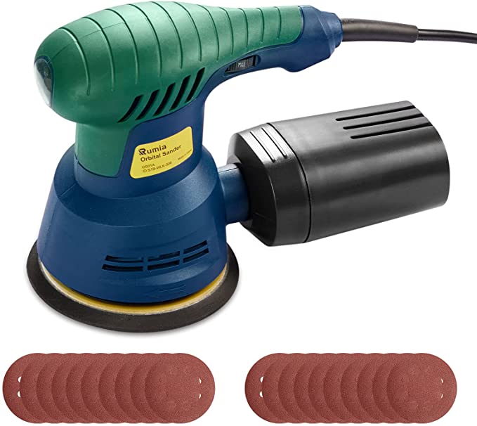 Buy Rumia Random Orbital Sander 2.5A(350W) 6-Speed Variable 13000 RPM Sandpapers for Palm Sanders (Set of 20) Electric Orbit Sanders 5 Inch 