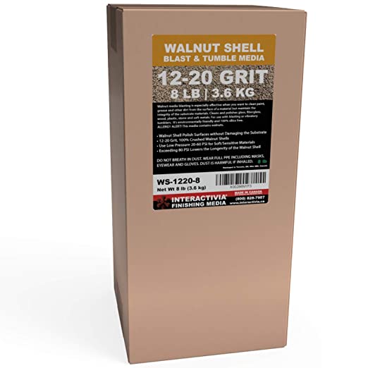 Buy 8 lbs. (3.6 kg) Ground Walnut Shell Media 12-20 Grit - Medium Course Walnut Shells for Tumbling, Vibratory, Or Blasting 