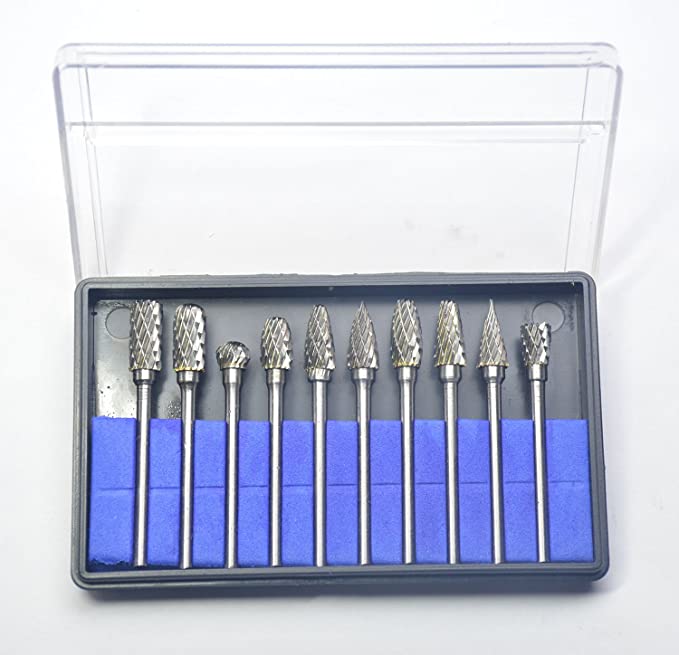 Buy 10 pcs. KOTVTM Double Cut Carbide Rotary Burr Set Shank: 1/8