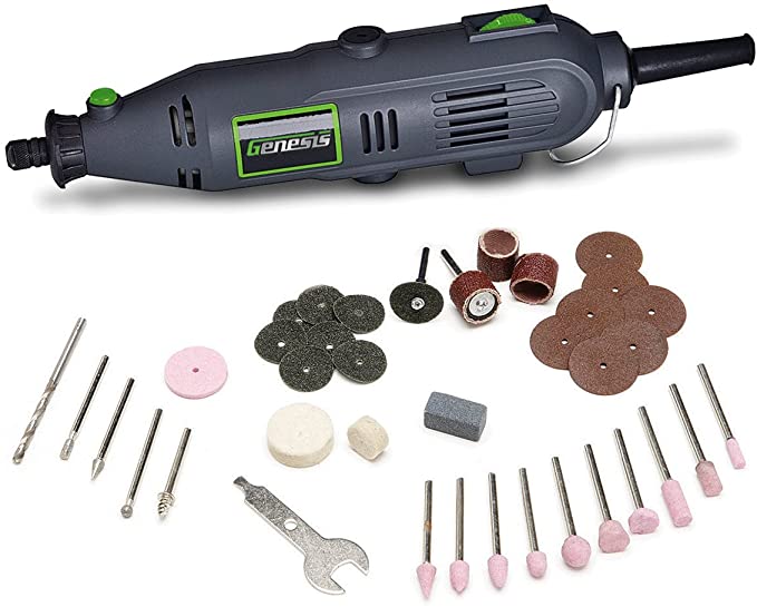 Buy GRT2103-40 Variable Speed Rotary Tool with 40 Universal Accessories and Storage Case from Genesis 