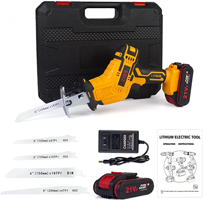 Buy Zistel 21V Cordless Power Saw 2PCS Battery Tool-free Blade Change 4 Blades & Charger Included 