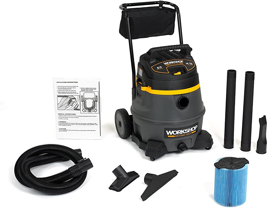 Buy WORKSHOP WS1400CA High Power Wet Dry Vacuum Cleaner, 14-Gallon Shop Vacuum Cleaner, 6.0 Peak HP Wet And Dry Vacuum 