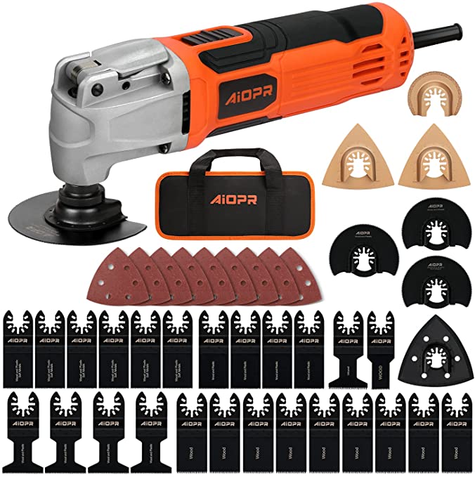 Buy AIOPR Oscillating Multi Tool with 40pcs Accessories, 2.4Amp Oscillating Saw 6 Variable Speed, 4° Oscillating Angle 