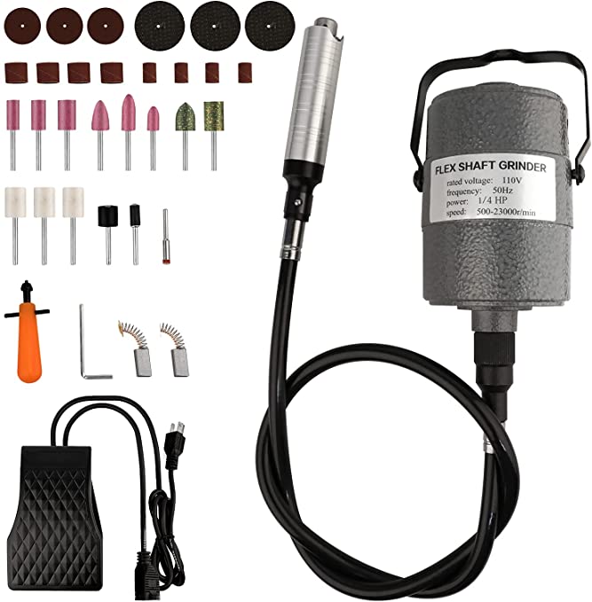 Buy ATOLS 1/4HP Flex Shaft Rotary Tool Electric Hanging Grinder Carver, Repair Kit, Multi-function Metalworking Tools, Foot Pedal Control,380W Strong Power,Metal Flexible Shaft,Suitable for Carving,Buffing 