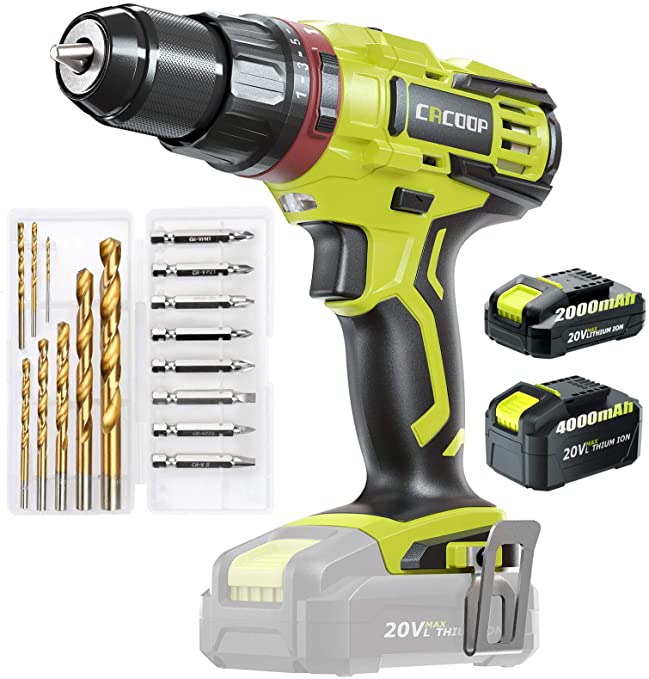 Buy CACOOP cordless hammer drill set with an additional 4000mAh battery 