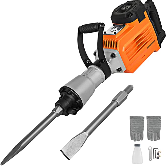 Buy Mophorn 3600W Electric Demolition Hammer Heavy Duty Concrete Breaker 1800 BPM Mophorn 3600W Electric Demolition Hammer Heavy Duty Concrete Breaker Demolition Drills with a Jack Hammer and a Flat Chisel Bull Point Chisel (3600 W)  