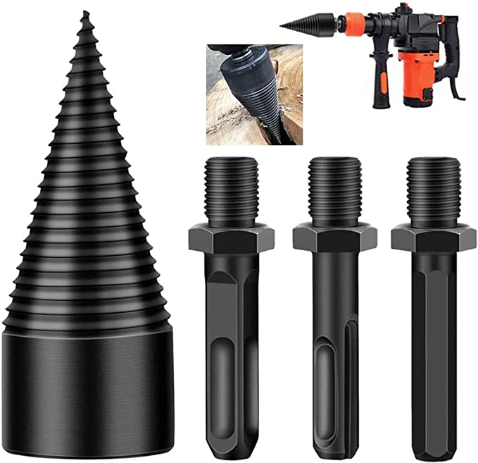 Buy 3pcs Removable Wood Splitter Drill Bits, ActionEliters Firewood Log Splitter Drill Bits Drill Screw Cone Driver for Hand Drill Hex Square Round Handle Drill Screw Cone Heavy Duty Drill Screw Cone Driver for Hand Drill Hex Square Round Handle Drill Screw Cone (32mm)  