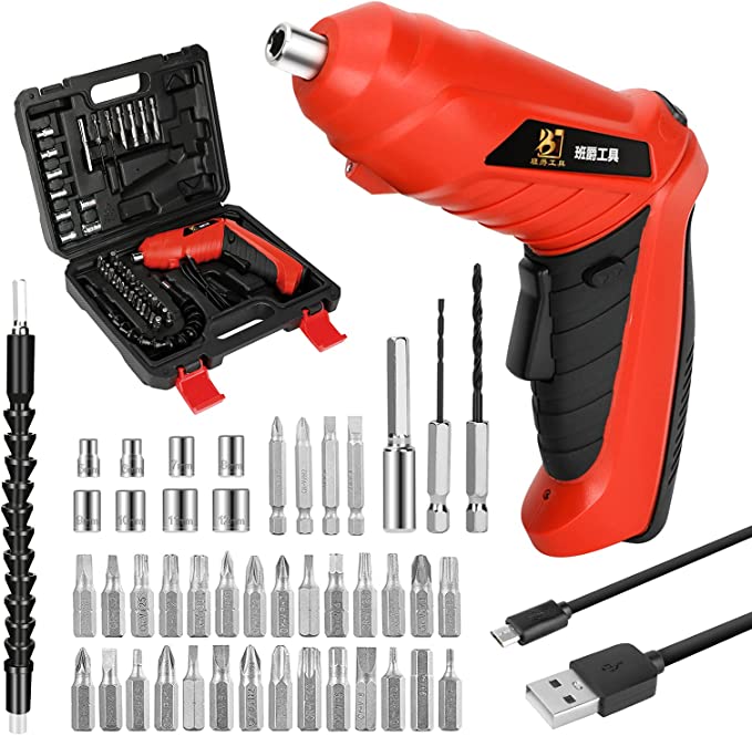 Buy Professional Cordless Screwdriver Set with 33pcs Screwdriver Bits and Other Accessories, LINGSFIRE Electric Screwdriver Kit, USB Rechargeable Power Screwdriver with LED Light Use for a Small Home Improvement Project 