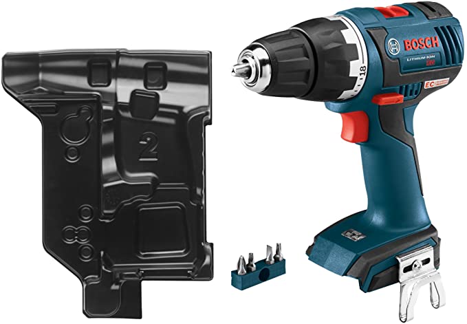 Buy Bosch DDS182BN Bare-Tool 18-Volt Brushless 1/2-Inch Compact Tough Drill/Driver with L-Boxx Insert Tray, Blue 