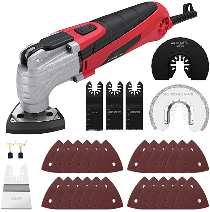 Buy Oscillating Saw Tool Angle 3.2°for Sanding Cutting Grinding with 33pcs Accessories FUJIWARA Oscillating Multi-Tool Kit, 2.5Amp 6 Variable Speed with Quick Lock Blade Change, Oscillating Saw Tool Angle 3.2°for Sanding Cutting Grinding with 33pcs Accessories 