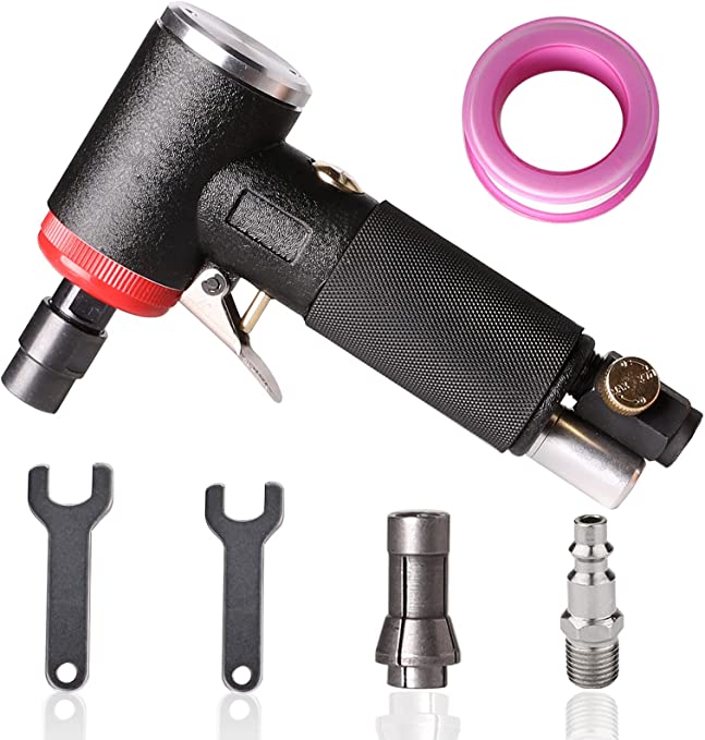 Buy Autolock Air Die Grinder, Right Angle Die Grinder, 20,000 RPM, Adjustable Speed, 2021 New Version Pneumatic Die Grinder, Black 