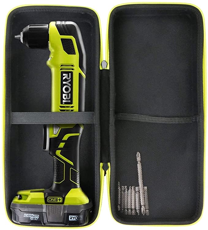 Buy Compatible with Ryobi P241 One+ 18 Volt Lithium Ion 130 Inch Pounds 1,100 RPM 3/8 Inch Right Angle Drill Khanka Hard Travel Case 