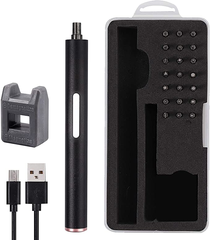 Buy Cordless Screwdriver, COLFULINE Rechargeable Precision Electric Screwdriver with 21 Precision Bit Kits and Magnetic Mat, as well as a USB Charging Cable for Phone, Watch, Camera, and Laptop 