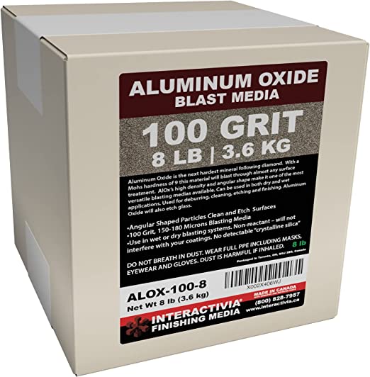 Buy Medium to Fine Sand Blasting Abrasive Media for Blasting Cabinets or Blasting Guns - #100 Aluminum Oxide - 8 LBS or 3.6kg 