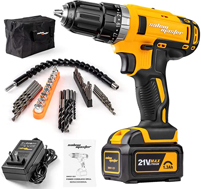 Buy SALEM MASTER Cordless Drill Driver - 21V Max Impact Drill with 3/8