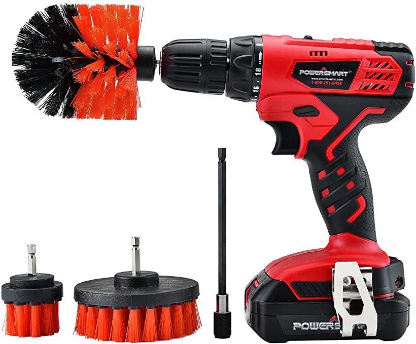 Buy PS76430A PowerSmart Drill Driver, 20V Cordless Drill Driver w/Brushes, 300 in-lb Torque Impact Drill Driver, 3/8