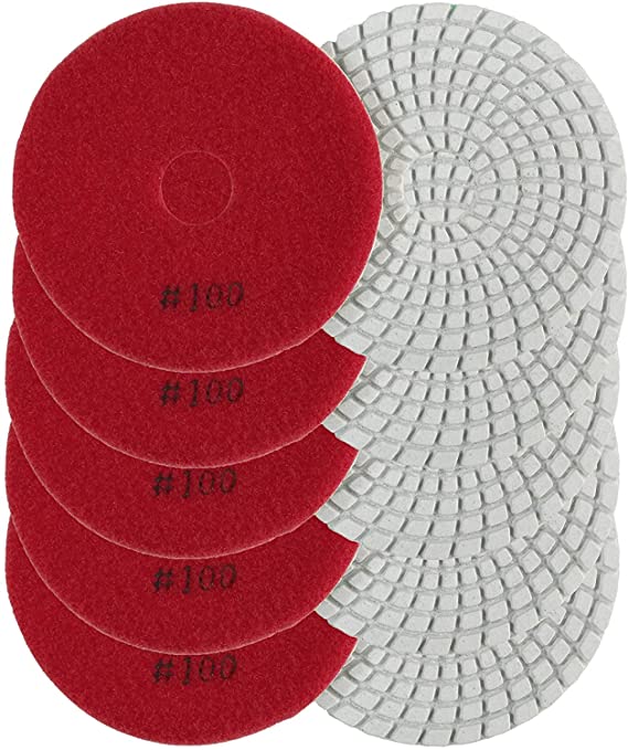 Buy Wet and Dry Polishing Tools Kit with 4 inch Diamond Polishing Pads for Concrete, Granite, Marble, Quartz, and Ceramic Tile Polishing. (100 pound - 10 pack) 