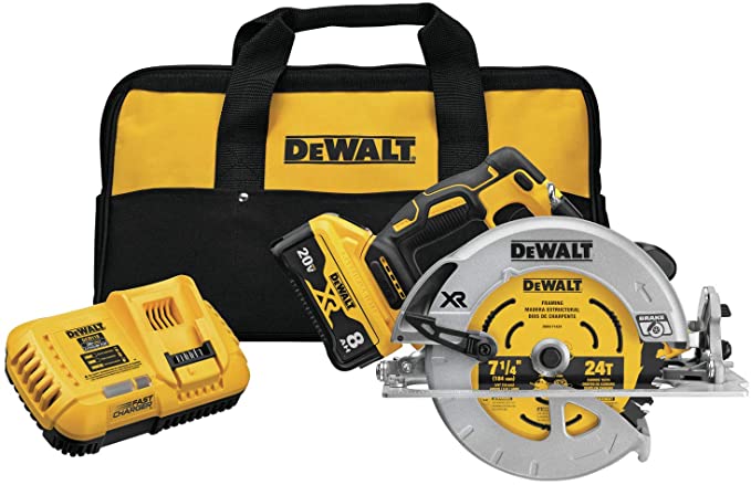 Buy DEWALT 20V MAX XR Circular Saw, 7-1/4-Inch Brushless, with Power Detect Tool Technology (DCS574W1)  