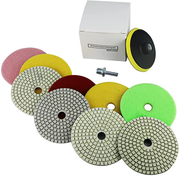 Buy TR TOOLROCK 10PCS Diamond Polishing Pads with 4 inch Wet/Dry Hook & Loop Backing Pads for Polisher,Drill,Grinder 