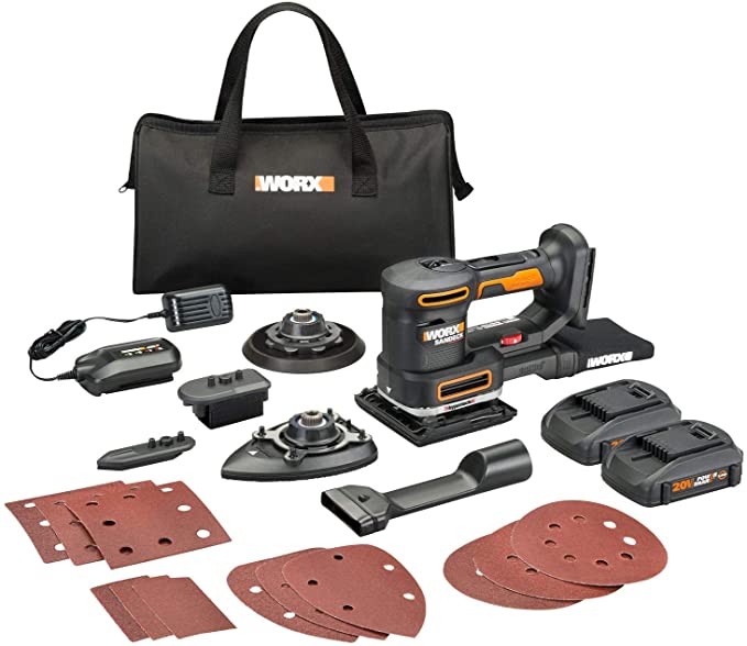 Buy WORX WX820L.2 Cordless Multi-Purpose Sander with 2 Batteries and 1 Charger 20V 2.0Ah 