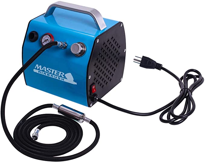 Buy Super Quiet High Performance Airbrush Compressor with a 6 Inch Braided Hose and Mini-Inline Moisture Filter, Master Airbrush Model TC-77 