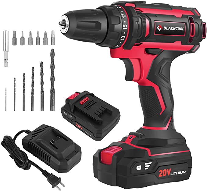 Buy BLACKCUBE 20V Cordless Drill Driver Set with 3/8