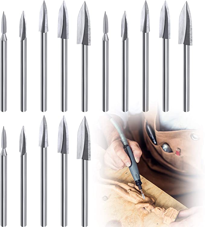 Buy 15 Individual Pieces Engraving Drill Bit for Wood Carving Woodworking Drill Bit for DIY Wood Carving Tools Rotary Tool Accessories 