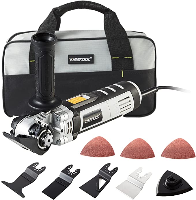 Buy WISETOOL 600W Oscillating Multi Tool Kit with 5.5° Oscillation Angle,6 Variable Speed Oscillating Saw with Integrated Control Foot and Quick Blade Change System for Cutting,Sanding,Grinding 