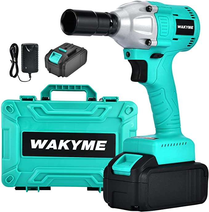 Buy WAKYME 21v Electric Brushless Wrench 320N/M Electric Torque Wrench 3.0ah Li-Ion Battery Impact Driver Variable Speed Rechargeable for Tightening and Loosening Nuts 