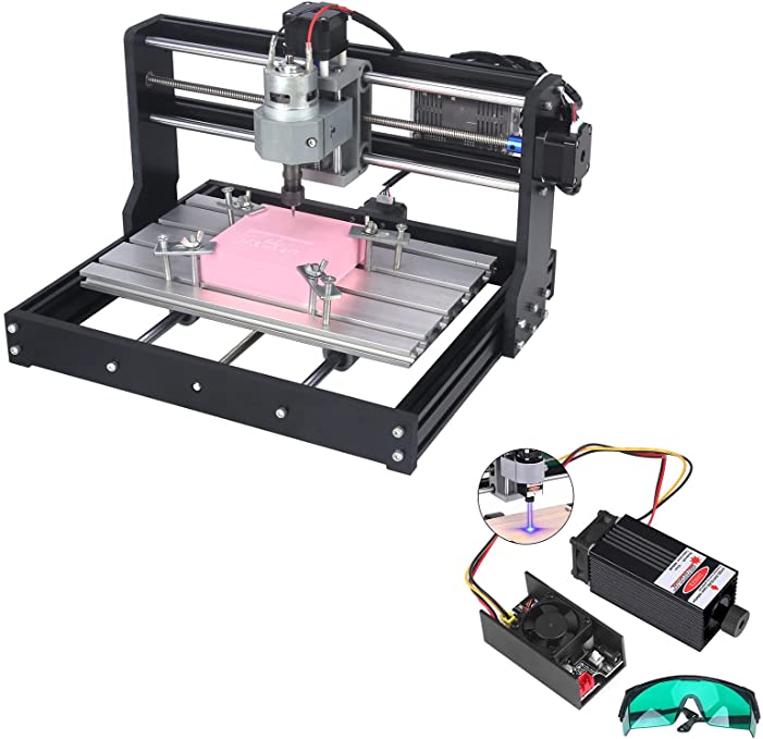 Buy GRBL 3 Axis Engraver Wood Plastic Acrylic PCB PVC MDF Carving Milling with Offline Controller, CNC Router Bits, ER11 Collects 2-in-1 5500 mW 3018 Pro CNC Router Engraving Machine, 