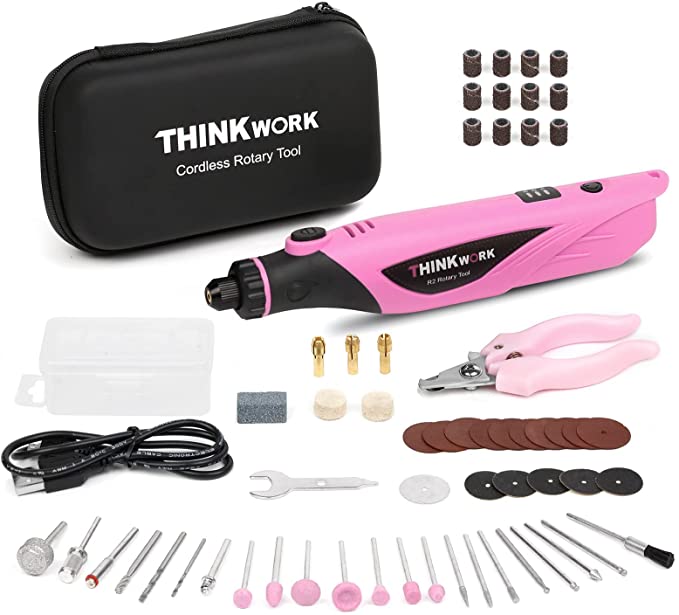 Buy THINKWORK 3-Speed Multi-purpose Rotary Tool,65 Accessories, including Dog Nail Clippers USB Charging, Ideal for Grinding,Cutting,Wood Carving,Sanding,Engraving, and Do-It-Yourself Crafts 