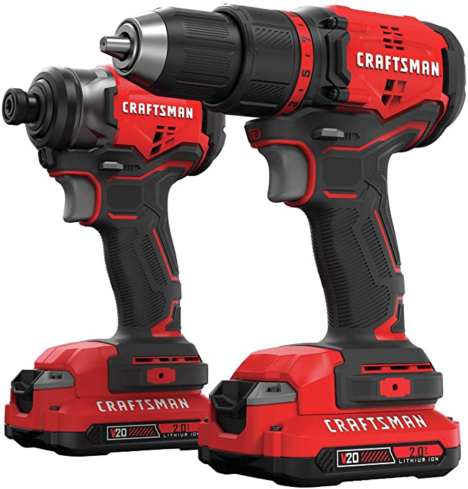 Buy 2 Tool CRAFTSMAN V20 Cordless Drill Combo Kit (CMCK210C2)  