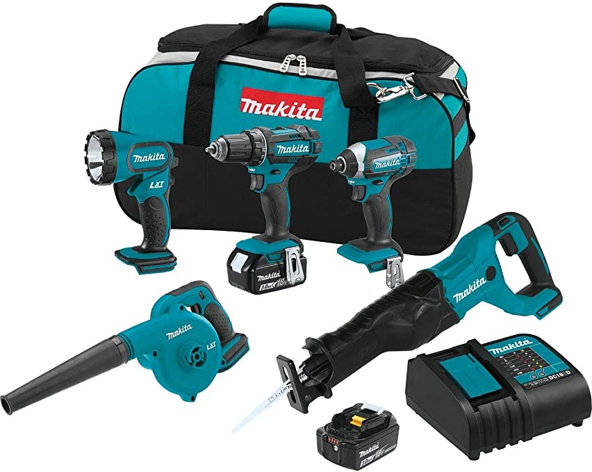 Buy Makita 18V LXT Lithium-Ion Cordless 5 Piece Combo Kit XT506S 