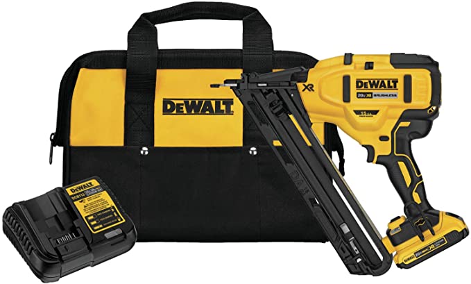 Buy DEWALT DCN650D1 Cordless Angled Finish Nailer Kit, 20V MAX XR 15 GA 