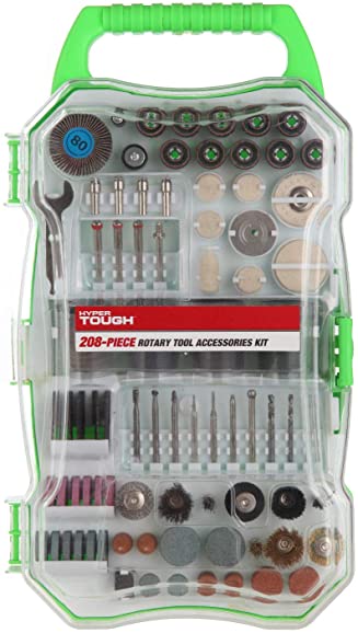 Buy KIT OF HYPER TOUGH 208-PC ROTARY TOOL ACCESSORIES Polishing, sanding, grinding, and cutting 