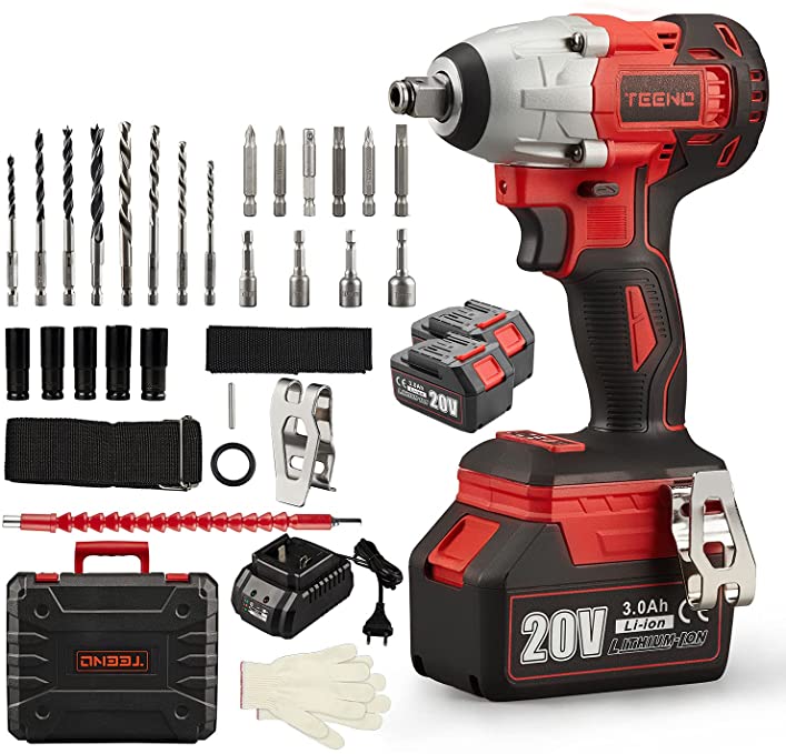 Buy TEENO 20V Brushless Cordless Impact Wrench Kit with 1/2