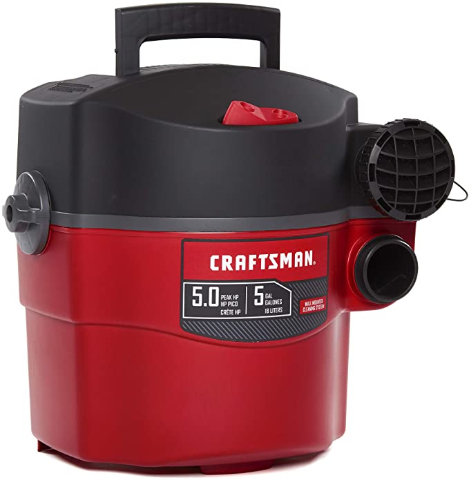 Buy CRAFTSMAN CMXEVBE17925 5 Gallon 5.0 Peak HP Wet/Dry Wall Vac, Wall-Mounted Shop Vacuum with Attachments CRAFTSMAN CMXEVBE17925 5 Gallon 5.0 Peak HP Wet/Dry Wall Vac, Wall-Mounted Shop Vacuum with Attachments 