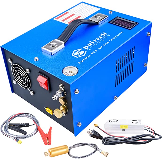 Buy Spritech PCP Air Compressor, Portable 4500Psi/30Mpa, Water/Oil-Free, PCP Rifle/Pistol and Paintball Tank Air Pump, 12V Car DC or Home 110V AC with Power Converter and Oil-Moisture Filter 