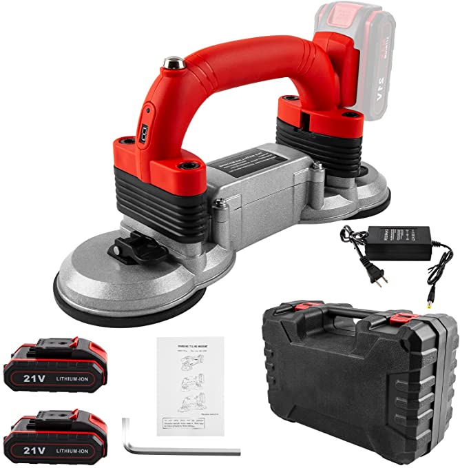 Buy Tile Automatic Leveling Machine,Portable Tile Vibrator Tile Removal Tool with Adjustable Frequency for Floor,Wall,Stairs,Wall Tiles 21V Double Suction Cup Tile Tiler with 2Pcs Lithium Battery 