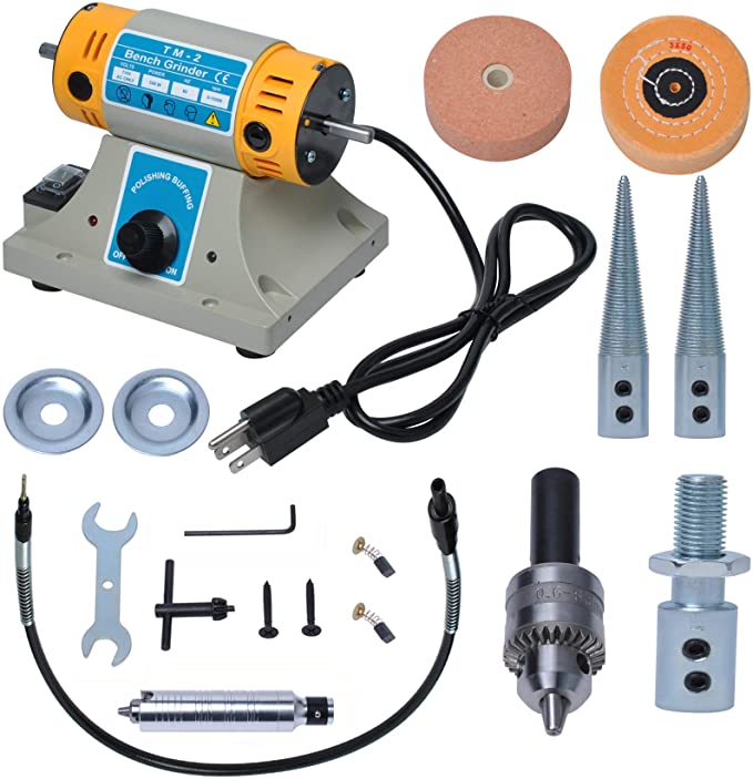 Buy Rock Tumbler Gem Tools Grinder 350W 110V TM-2 Jewelry Rock Polishing Buffer Machine Bench Lathe Polisher Kit Rock Tumbler Gem Tools Grinder 350W 110V 