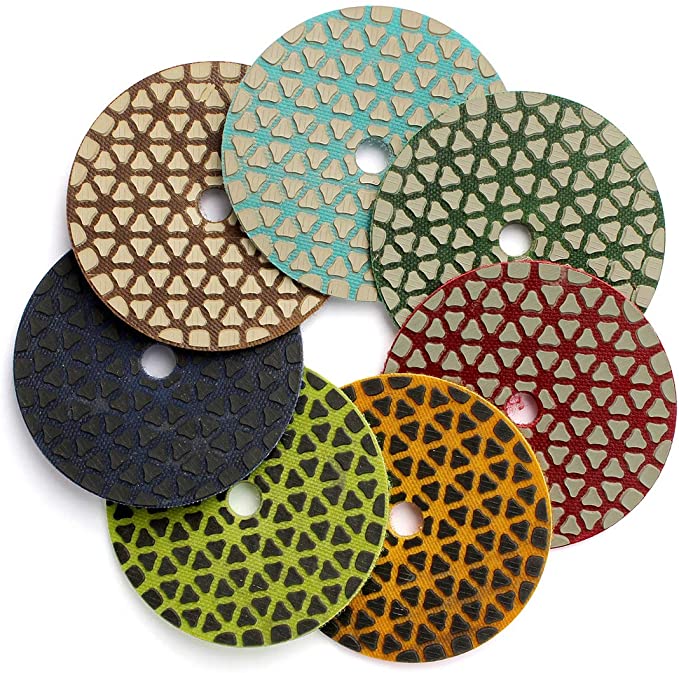 Buy New Premium Sanding Discs for Granite Marble Tiles by Z-LION Flexible Dry Diamond Polishing Pads 4