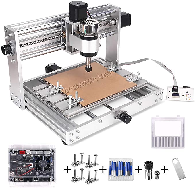 Buy MYSWEETY CNC 3018 MAX Engraver Machine, GRBL Control DIY CNC Machine with 200W Spindle Motor, 3 Axis Pcb Milling Machine, Wood Router Engraver with Offline Controller and ER11 and 5mm Extension Rod, MYSWEETY CNC 3018 MAX Engraver Machine, MYSWEETY CNC 3018 MAX Engraver Machine, MYSWEETY CNC 3018 MAX Engraver Machine, MYSWEETY CNC 30 